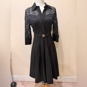 Chic Black Lace Long Sleeve Dress